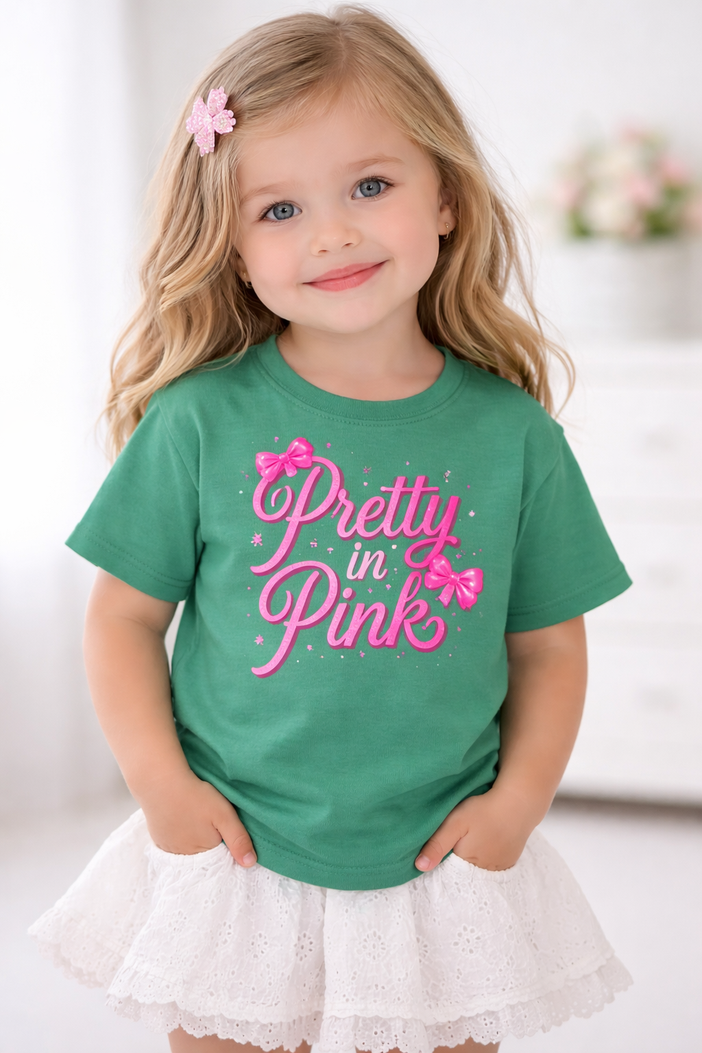 Youth Pretty in Pink Girls Graphic Tee π