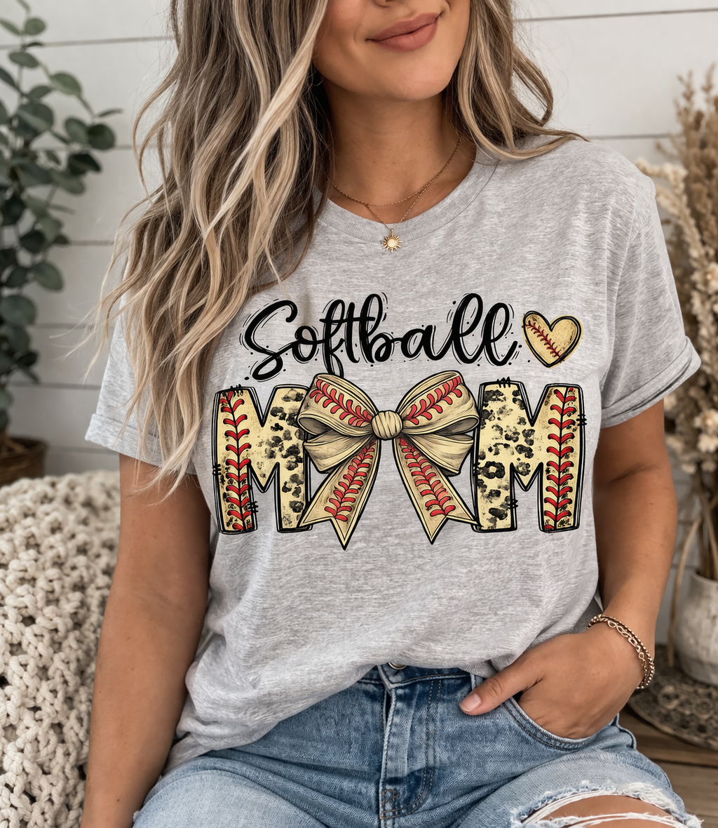 Softball Mama Bow Graphic Tee🥎