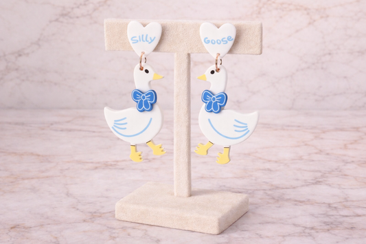 Silly Goose Dangle Earrings 🪿💙